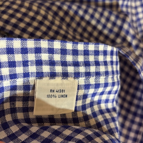POLO Ralph Lauren Blue White Gingham Oxford Linen Button Down Shirt sz 4XLT - Picture 10 of 10